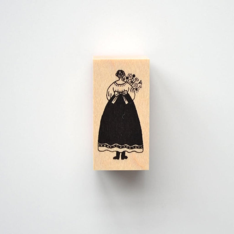 monokoto store x Akiko Okajima Rubber Stamp - Girl with Bouquet