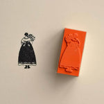 monokoto store x Akiko Okajima Rubber Stamp - Girl with Bouquet