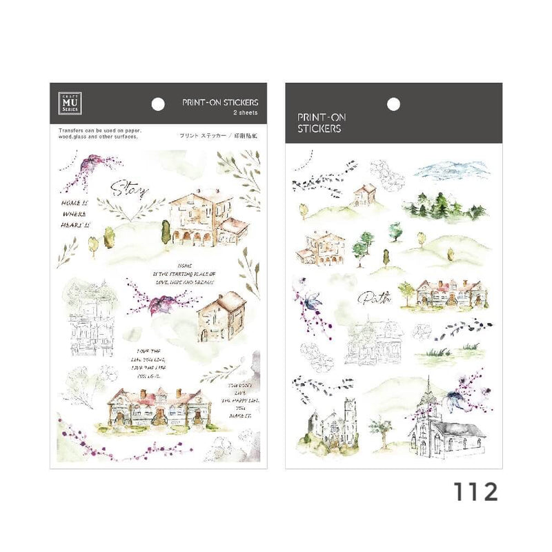 MU Print-On Sticker - Watercolour Illustration Series II