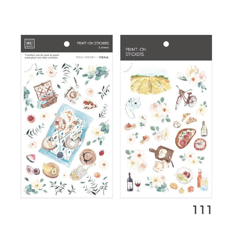 MU Print-On Sticker - Watercolour Illustration Series II