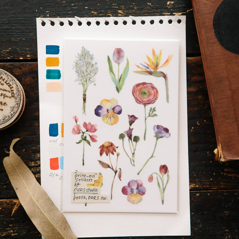 OURS Print-On Stickers VIII - Les Fleurs (Flowers)