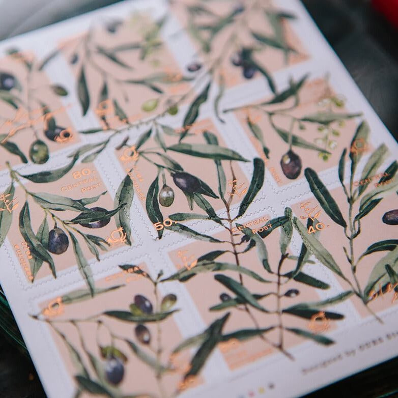OURS Postage Stickers - Olive Branches