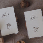 bighands handmade Rubber Stamp - Let's go! With mushroom or dog?