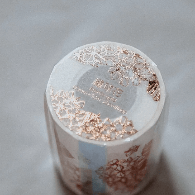modaizhi Hydrangea Washi Tape - Bronze Gold