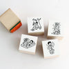 Mizushima Children Weather Rubber Stamp