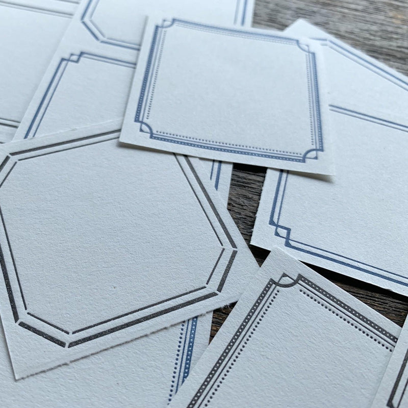 Oeda Letterpress 3 Pattern Label Book【Red & Bronze・Blue & Black】