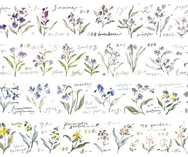 Meow Illustration Washi Tape - Garden Journals