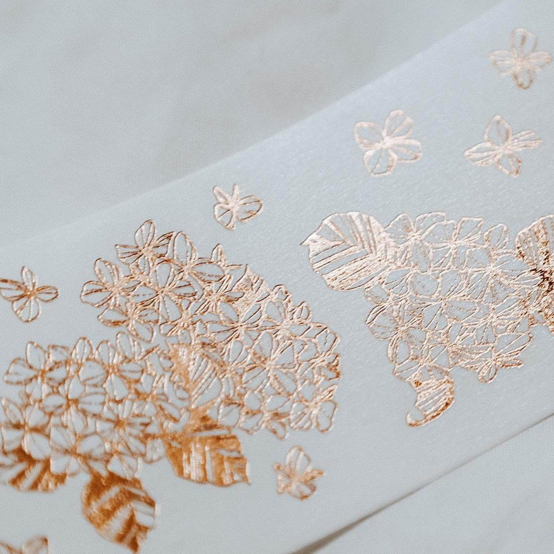 modaizhi Hydrangea Washi Tape - Bronze Gold