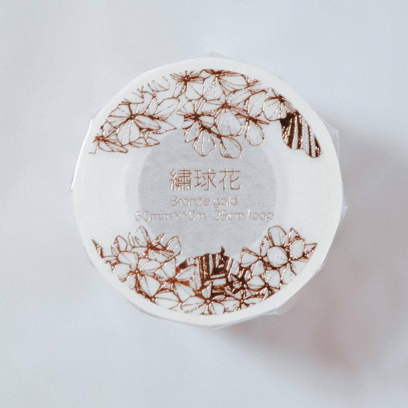 modaizhi Hydrangea Washi Tape - Bronze Gold