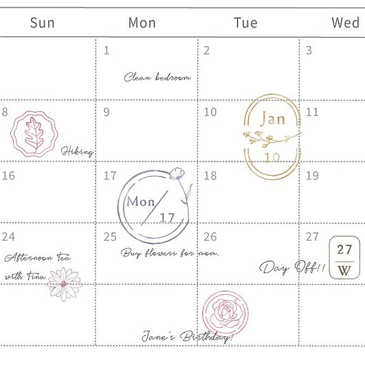 MU My Icon Stamp Set - No. 10 (Mini Leaves)
