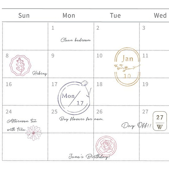 MU My Icon Stamp Set - No. 11 (Mini Botanical)