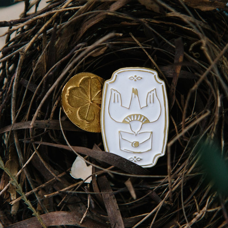 OURS Metal Brooch/Pin - Messenger Bird & Postmark