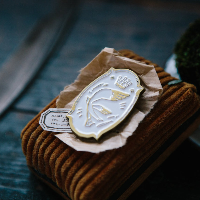 OURS Metal Brooch/Pin - Messenger Bird & Postmark