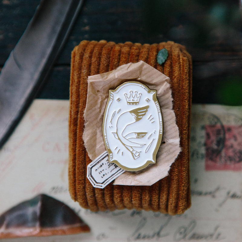 OURS Metal Brooch/Pin - Messenger Bird & Postmark