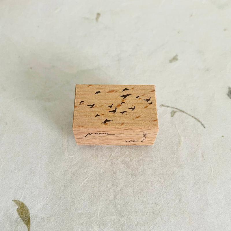 Pion: flock of birds Rubber Stamp