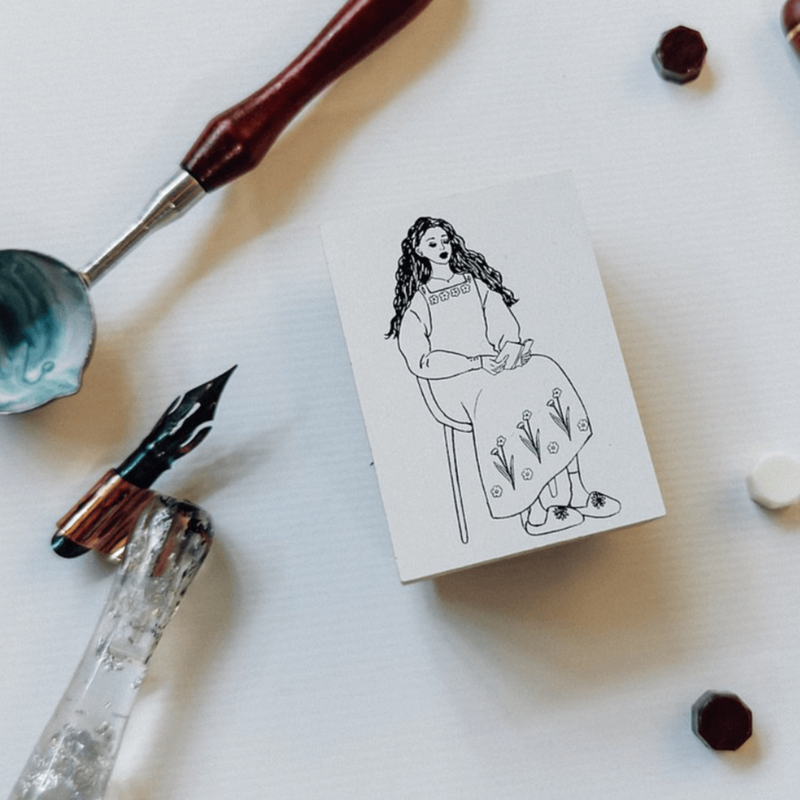 LDV Rubber Stamp: Old school diary woman