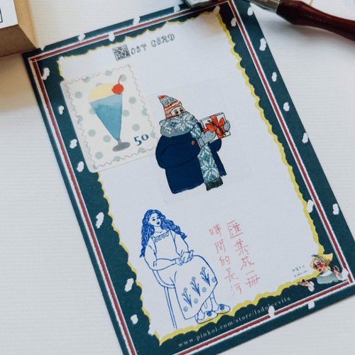 LDV Rubber Stamp: Old school diary woman