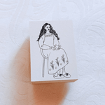 LDV Rubber Stamp: Old school diary woman