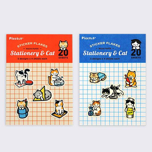 PICCOLO Stationery & Cat Washi Sticker Flakes