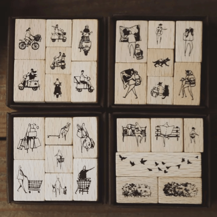 modaizhi One Day Rubber Stamp Set II