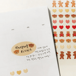 Suatelier Mini Sticker - Deco.04 (teddy bear & hearts)
