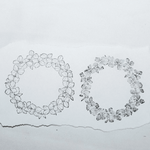 modaizhi Hydrangea Wreath Rubber Stamp Set