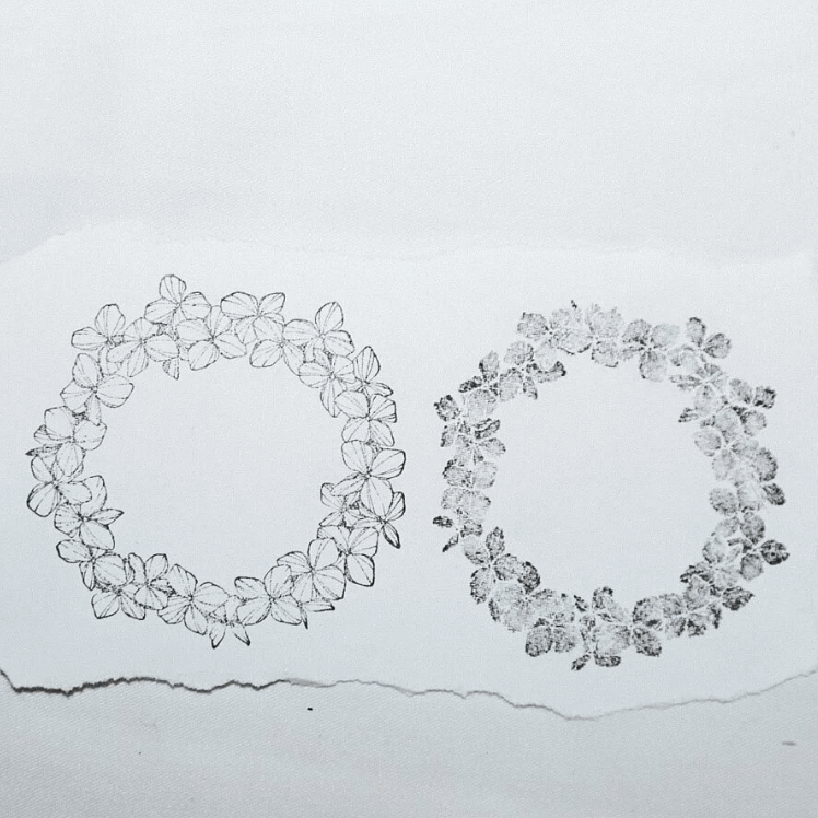 modaizhi Hydrangea Wreath Rubber Stamp Set
