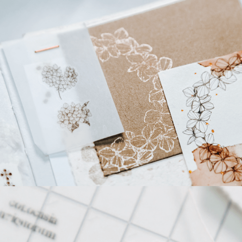 modaizhi Hydrangea Wreath Rubber Stamp Set